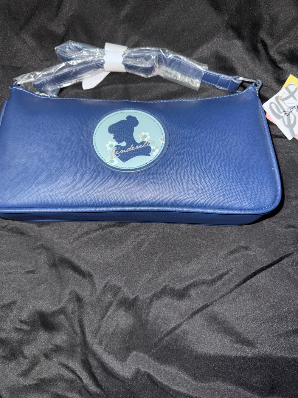 Cinderella Navy Blue Messenger Bag with Silhouette Patch